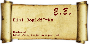 Eipl Boglárka névjegykártya